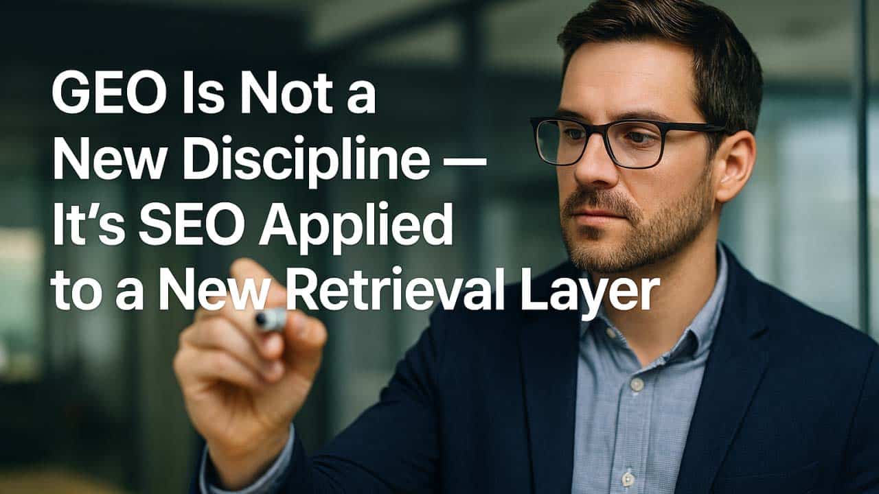 GEO Is Not a New Discipline – It’s SEO Applied to a New Retrieval Layer