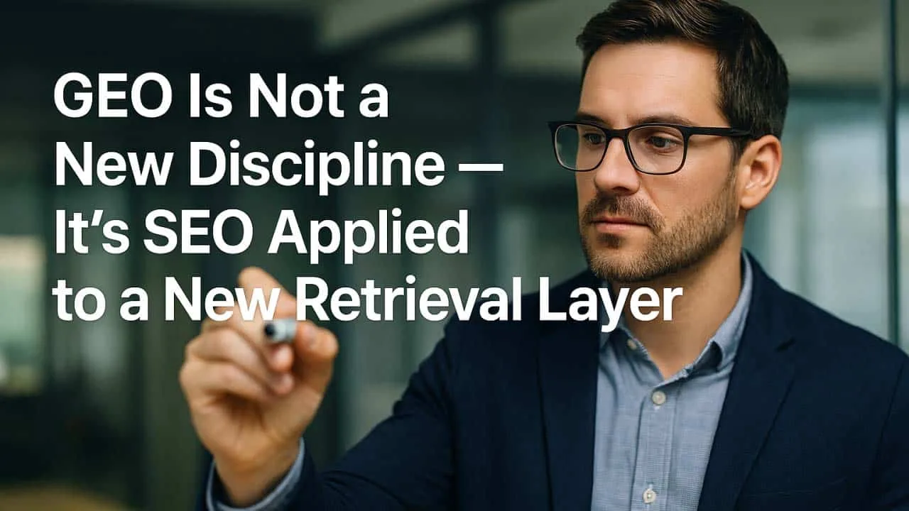 GEO Is Not a New Discipline - It’s SEO Applied to a New Retrieval Layer