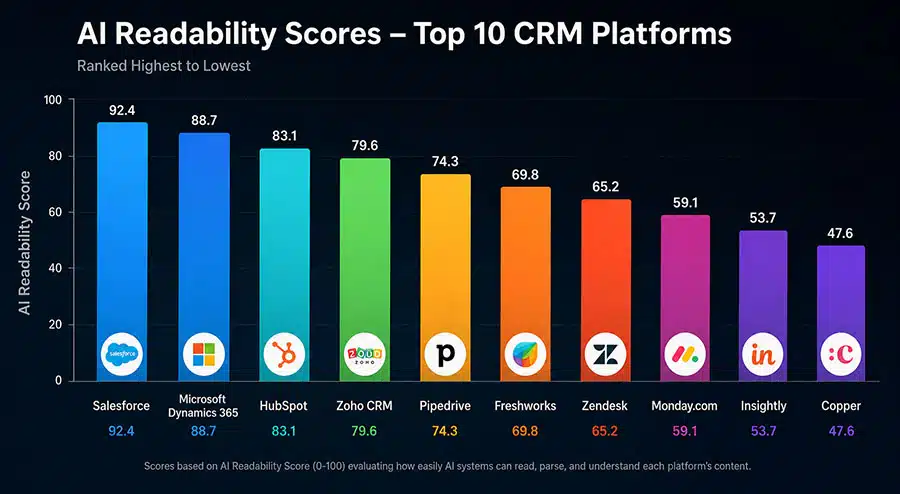 SaaS CRM AI Readability Scores