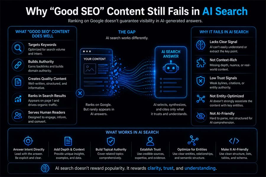 Why “Good SEO” Content Still Fails in AI Search