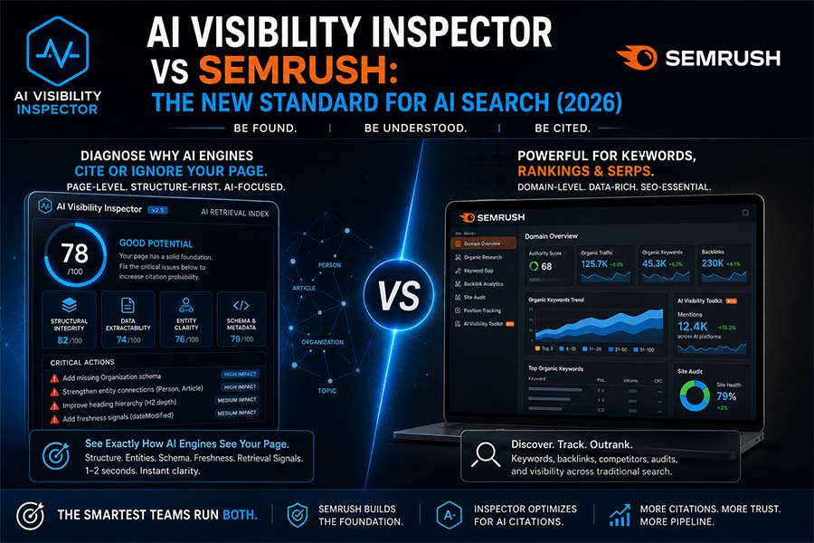 AI Visibility Inspector vs Semrush: The New Standard for AI Search (2026)