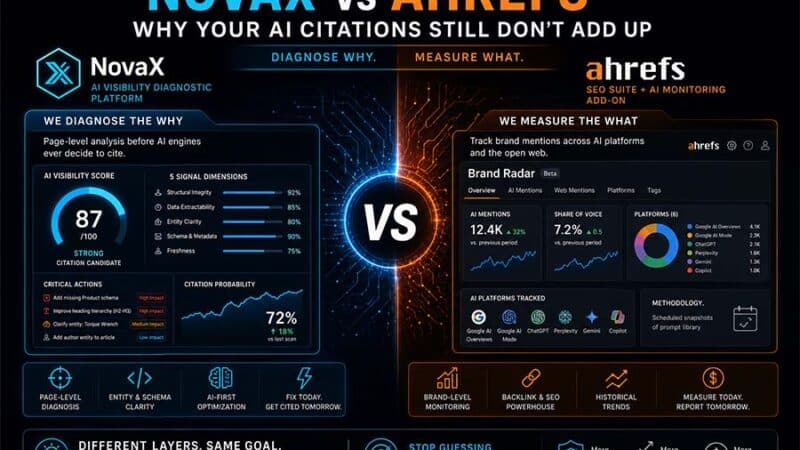 NovaX vs Ahrefs - Why Your AI Citations Still Don't Add Up