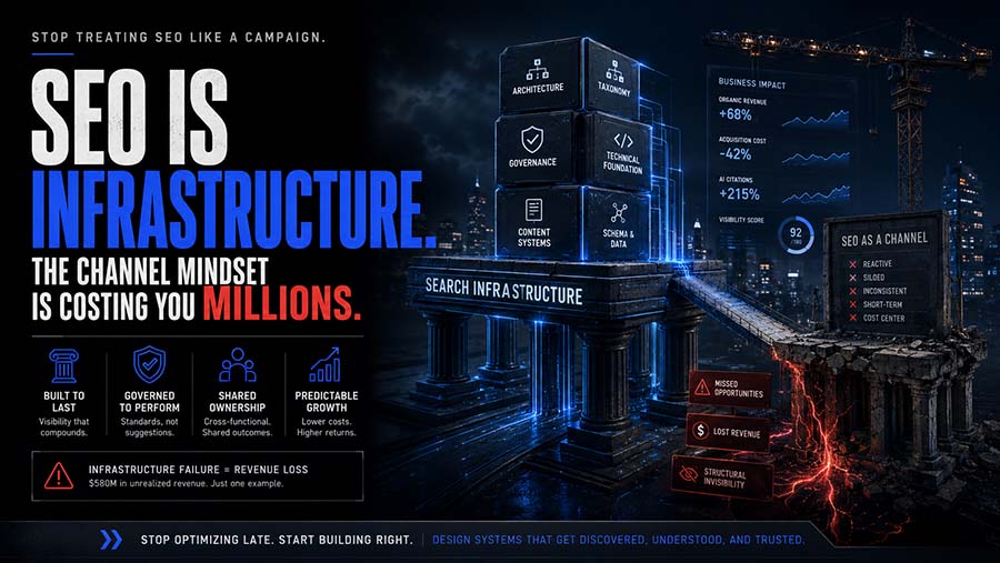 SEO Is Infrastructure. The Channel Mindset Is Costing You Millions.