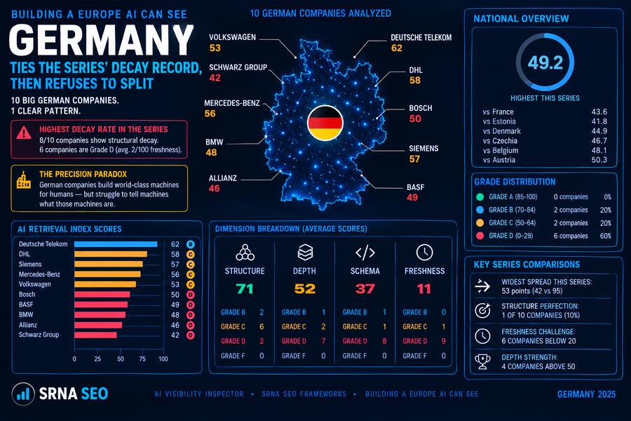 Building a Europe AI Can See: Germany Ties the Series’ Decay Record, Then Refuses to Split