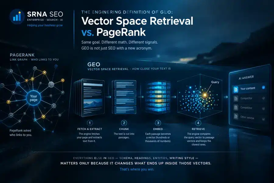 The Engineering Definition of GEO: Vector Space Retrieval vs. PageRank